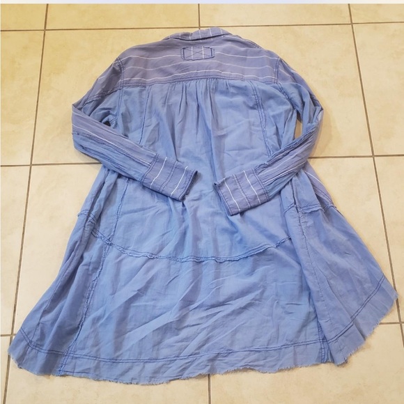 We The Free Blue Striped Button Down Shirt - Picture 2 of 3